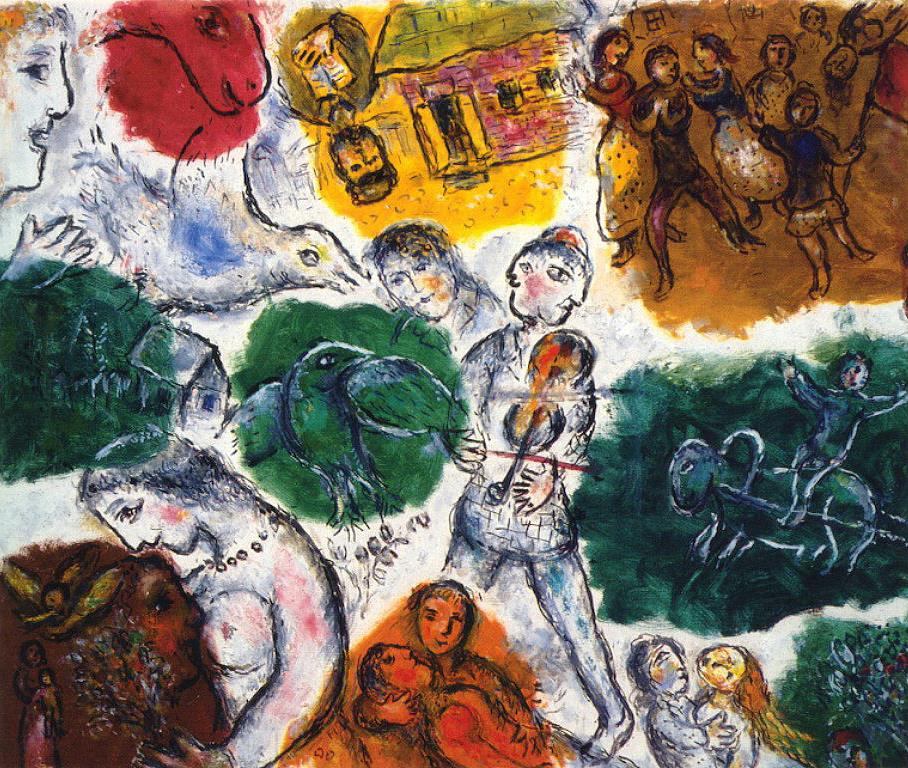 Komposition Zeitgenosse Marc Chagall Ölgemälde
